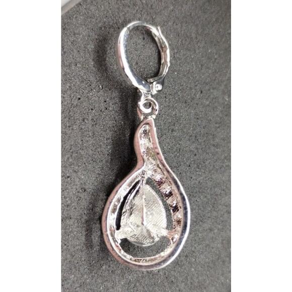 Silver Tone Jeweled Dangle Earrings - Picture 4 of 6